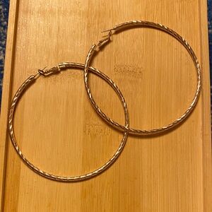 Bebe Y2K Gold-Tone Twisted Hoop Earrings